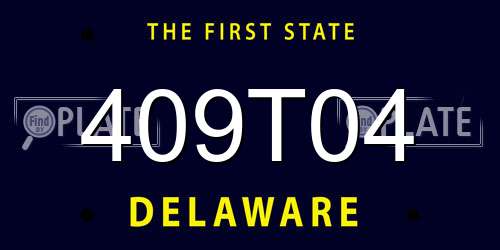 409T04 Delaware License Plate