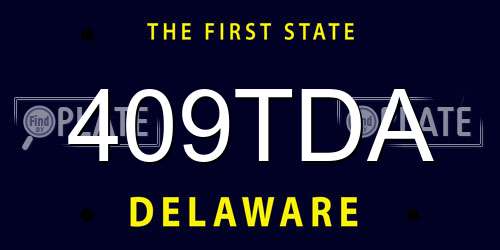409TDA Delaware License Plate