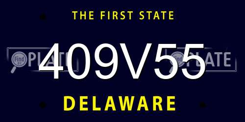 409V55 Delaware License Plate