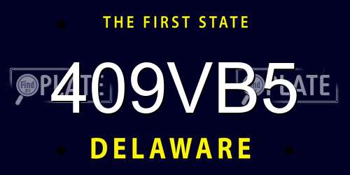 409VB5 Delaware License Plate