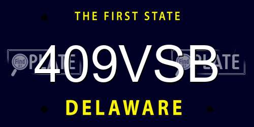 409VSB Delaware License Plate