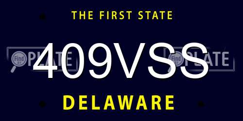 409VSS Delaware License Plate