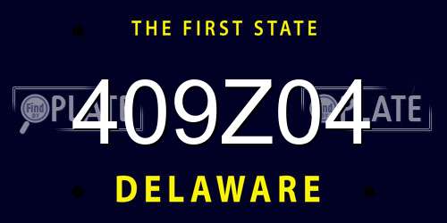 409Z04 Delaware License Plate