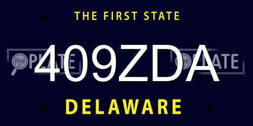 409ZDA Delaware License Plate