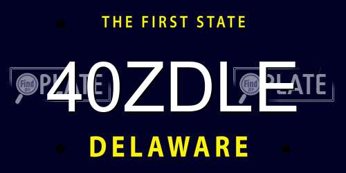 40ZDLE Delaware License Plate
