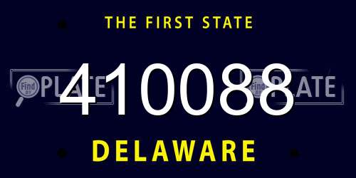 410088 Delaware License Plate