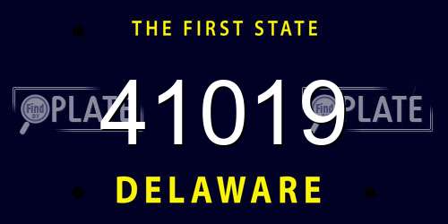 41019 Delaware License Plate