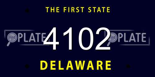 4102 Delaware License Plate