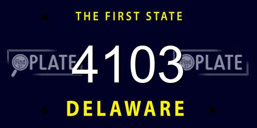 4103 Delaware License Plate