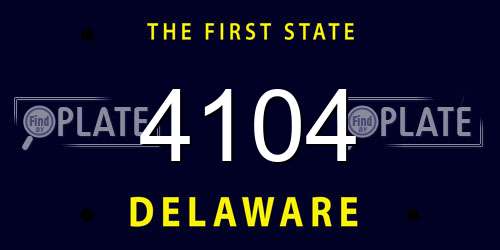 4104 Delaware License Plate