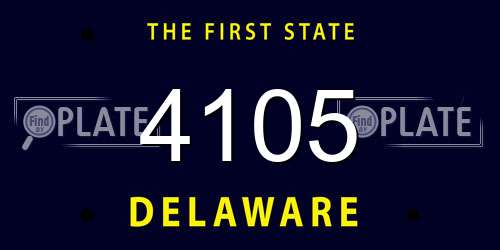 4105 Delaware License Plate