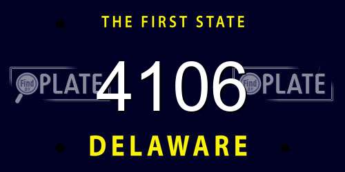 4106 Delaware License Plate