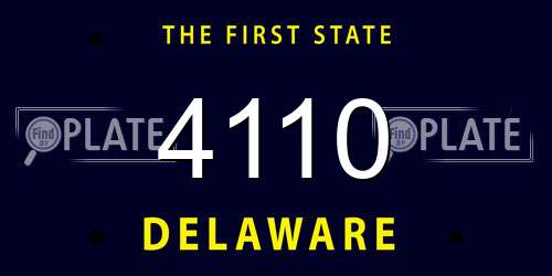 4110 Delaware License Plate