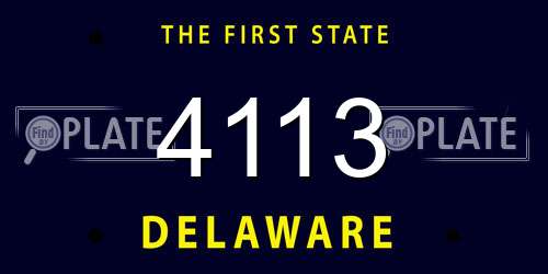 4113 Delaware License Plate