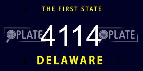 4114 Delaware License Plate