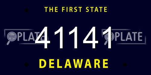 41141 Delaware License Plate