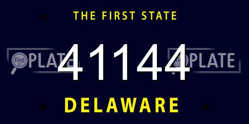 41144 Delaware License Plate