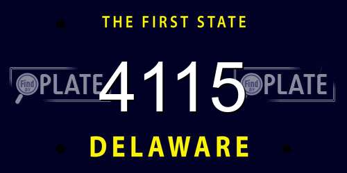 4115 Delaware License Plate