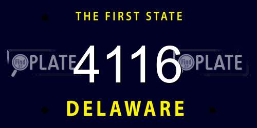 4116 Delaware License Plate