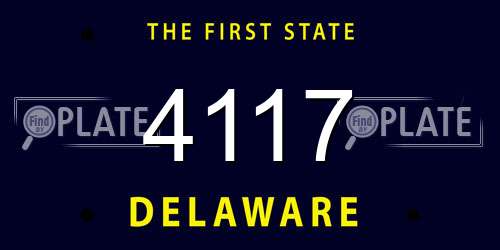 4117 Delaware License Plate