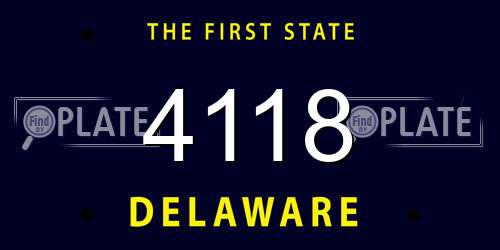 4118 Delaware License Plate