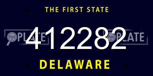 412282 Delaware License Plate