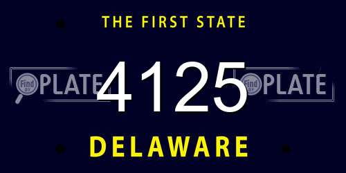 4125 Delaware License Plate