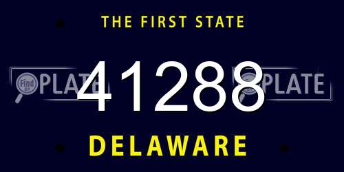 41288 Delaware License Plate