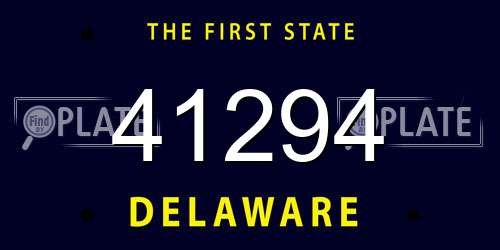 41294 Delaware License Plate