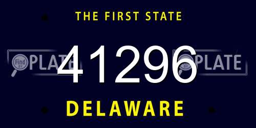 41296 Delaware License Plate