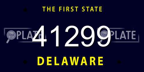 41299 Delaware License Plate
