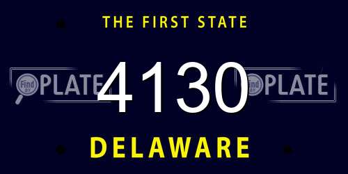 4130 Delaware License Plate