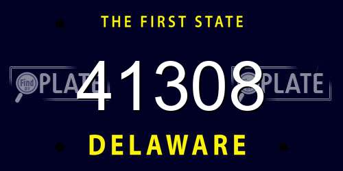 41308 Delaware License Plate