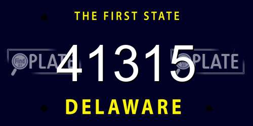 41315 Delaware License Plate