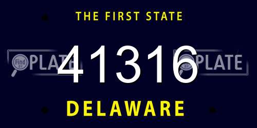 41316 Delaware License Plate