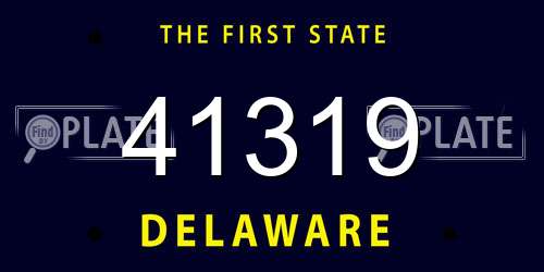 41319 Delaware License Plate