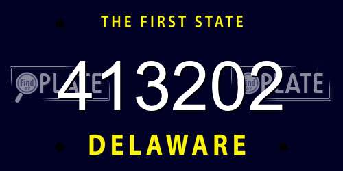 413202 Delaware License Plate