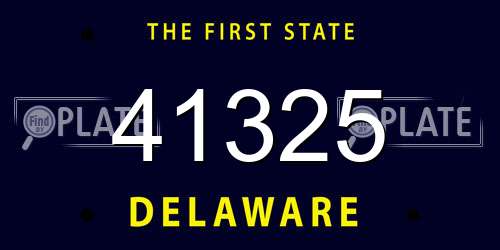 41325 Delaware License Plate