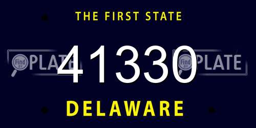 41330 Delaware License Plate