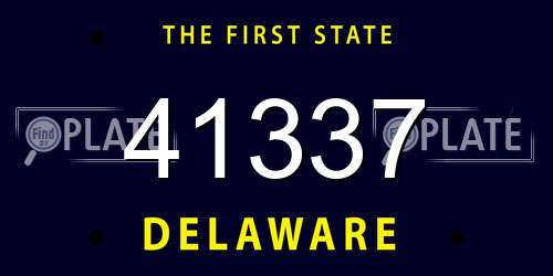41337 Delaware License Plate