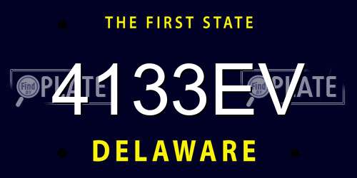 4133EV Delaware License Plate