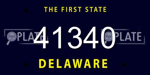 41340 Delaware License Plate