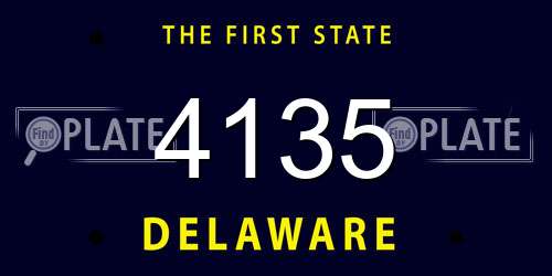4135 Delaware License Plate