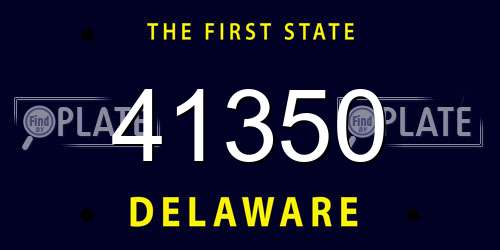 41350 Delaware License Plate