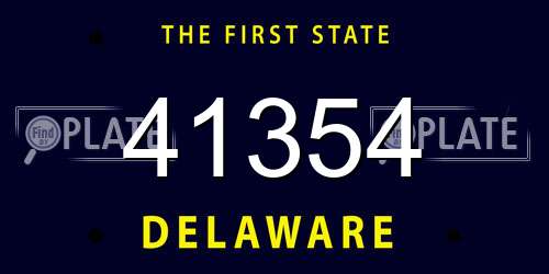 41354 Delaware License Plate