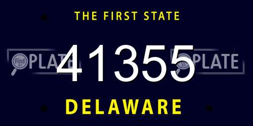 41355 Delaware License Plate