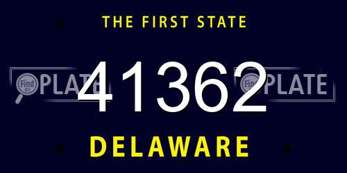 41362 Delaware License Plate