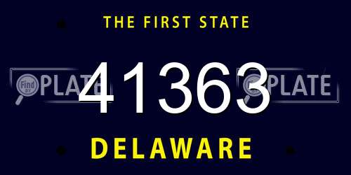 41363 Delaware License Plate