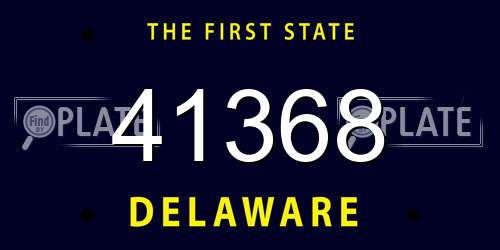 41368 Delaware License Plate