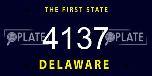 4137 Delaware License Plate